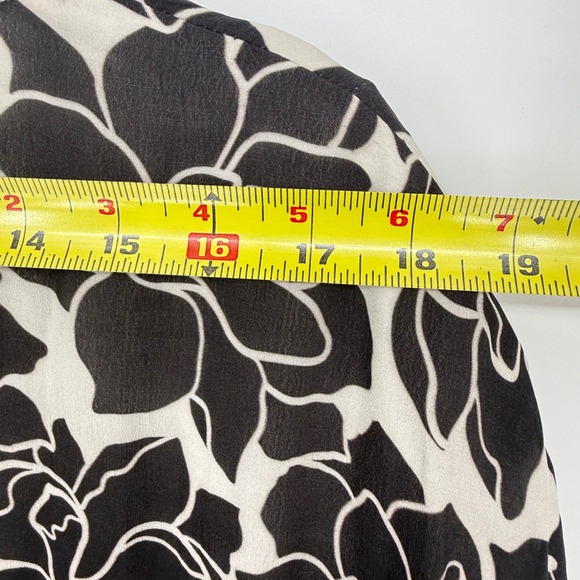 reistor Women's Black White Floral Midi Dress Size L Oversized Resort Vacation - Picture 11 of 13